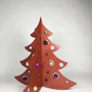 Sapin 1 m – Brun caramel – décoré