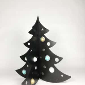 Sapin 1 m – Noir – décoré