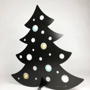 Sapin 1 m une face – Noir – décoré