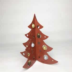 Sapin 50 cm – Brun caramel – décoré