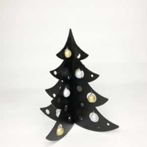 Sapin 50 cm – Noir – décoré